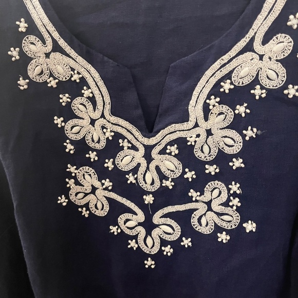 JM Collection Women’s Embroidered Tunic Top, Navy Blue, Size 20 W - Picture 10 of 12
